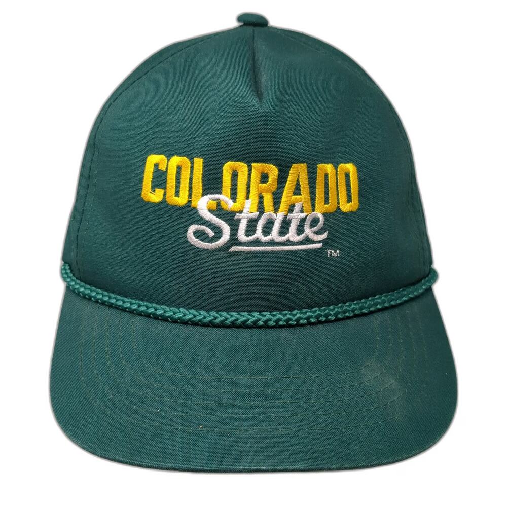 JA Headwear Trucker Green Yellow White Vintage Rope Snapback Colorado State Hat